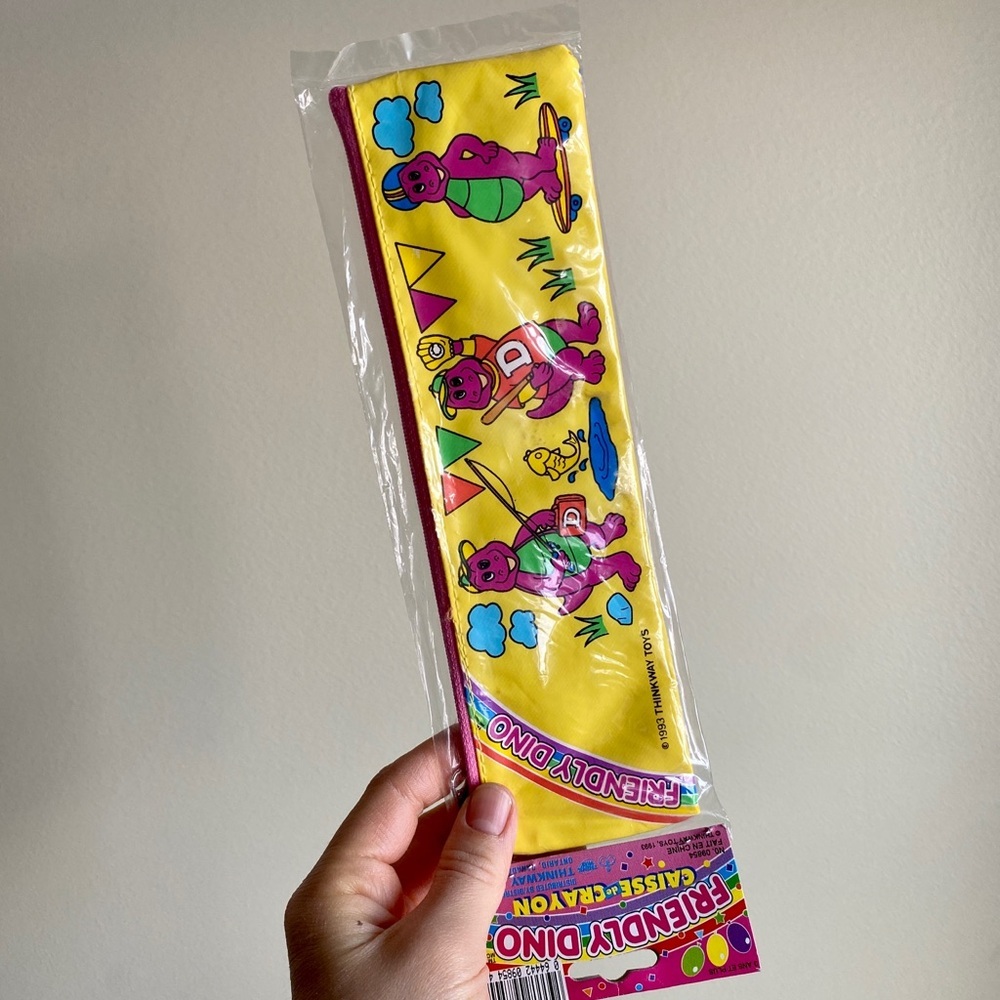 Vintage 1993 Barney Dinosaur Pencil Case